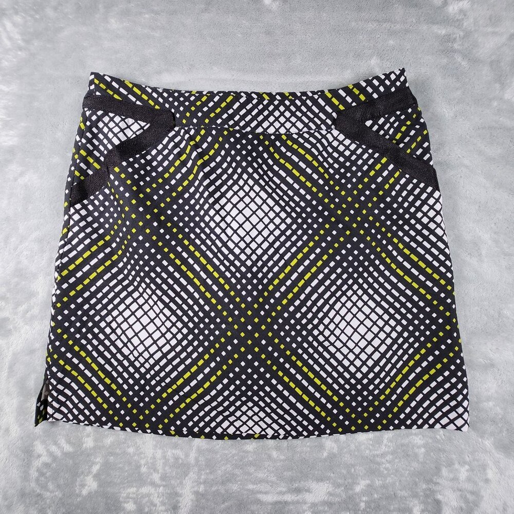 EP Pro Skort 12 Black Geometric Shorts Sport Tennis Golf Active Athletic Stretch